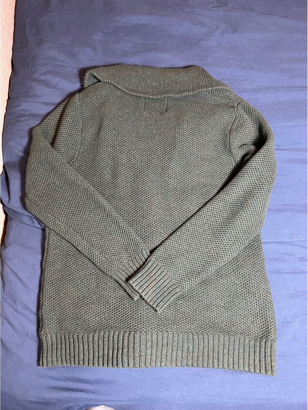 O'Bhanlon Mills Medium Gray Knit Button-Up Cardigan Sweater - Picture 3 of 3